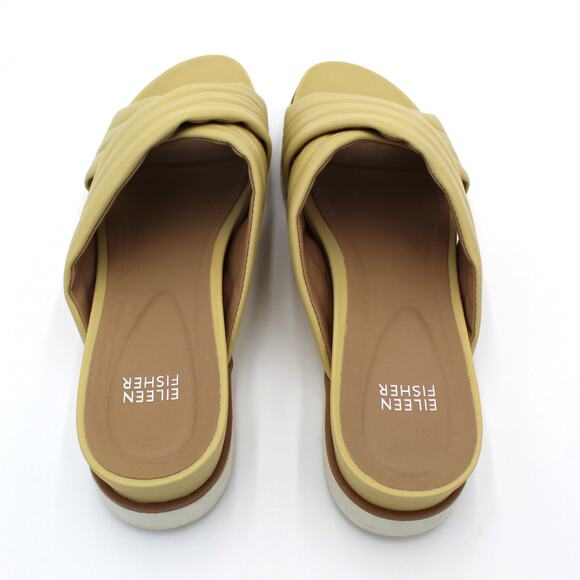 Eileen Fisher Sandals Womens Size 10 Yellow Slip On Slide Platform Comfort Shoes - Picture 6 of 8